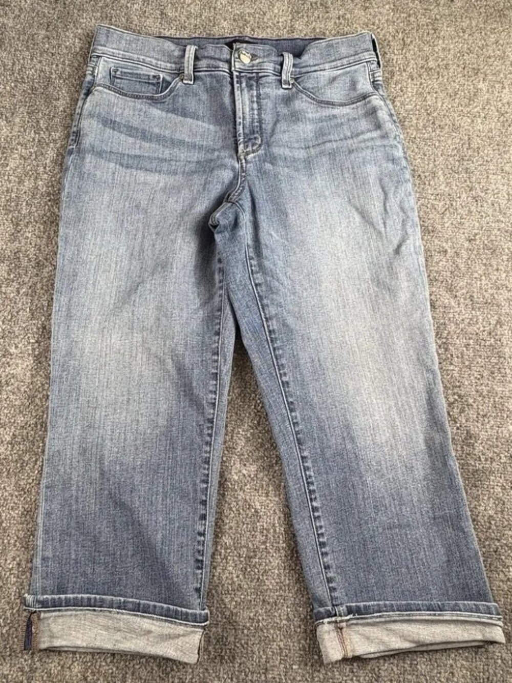 NYDJ Jeans Marilyn Crop Capri 8 Liftxtuck Nautical‎ Beach Cuff Stretch Preppy